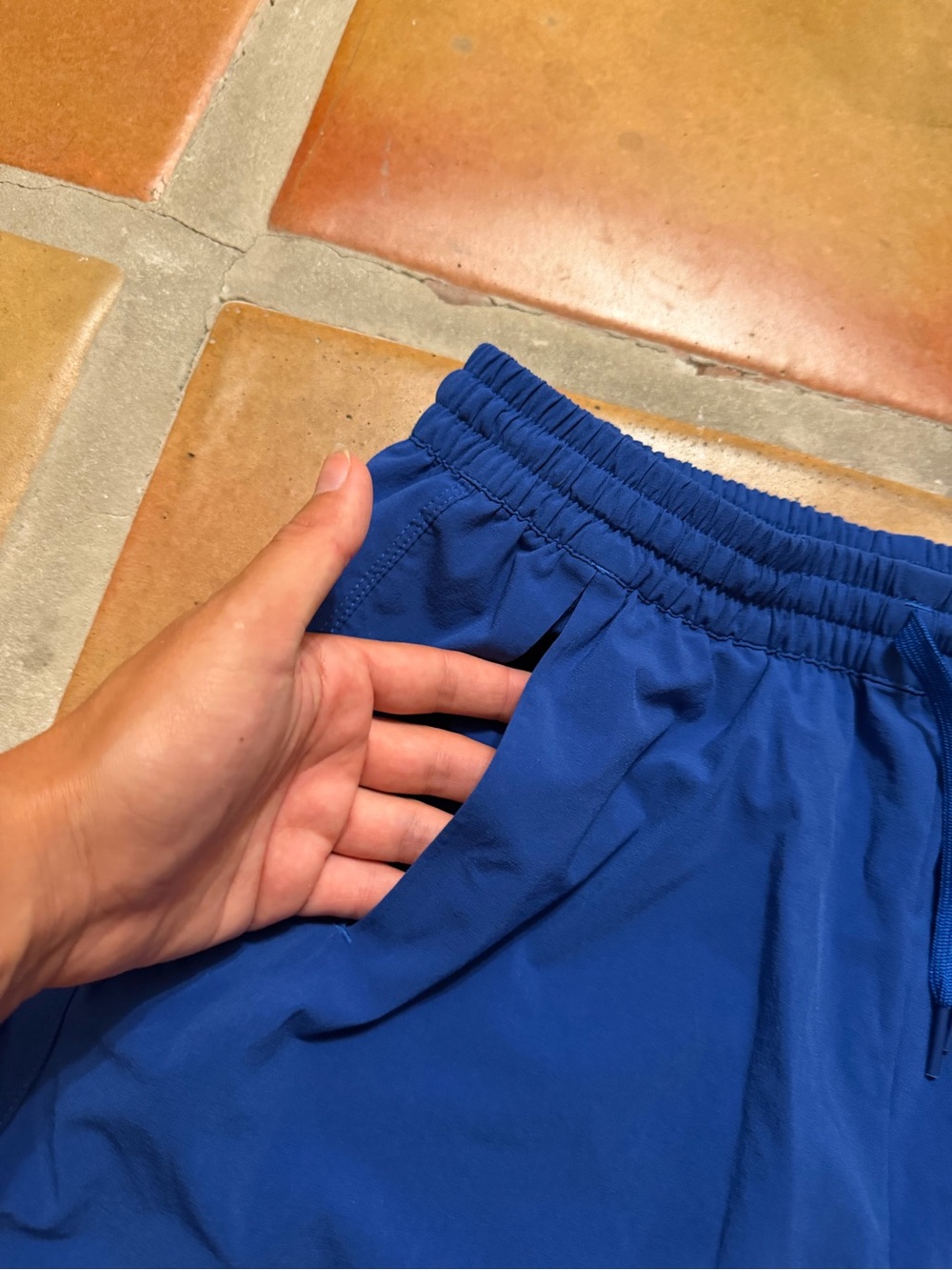 Outdoor Voixes Women’s Drawstring Athletic Shorts - Royal Blue with pockets - Picture 2 of 5
